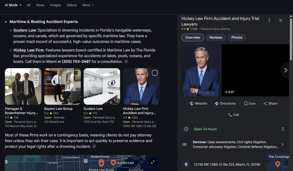 Google AI Mode visibility for lawyers